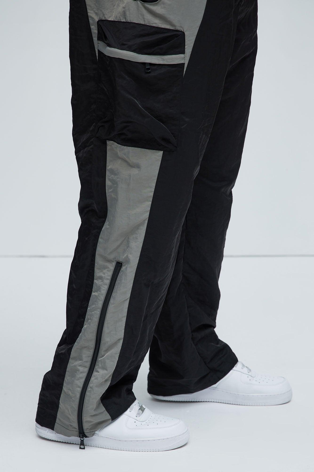 Double Time Contrast Straight Track Pants - Black/combo Product Image