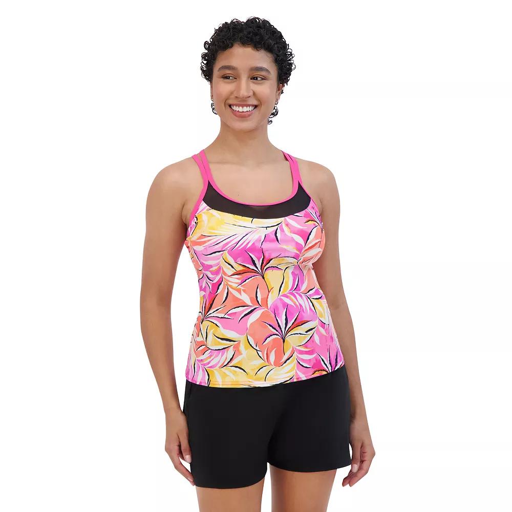 Women's ZeroXposur Crescent Tankini, Size: Medium, Lipstick Product Image