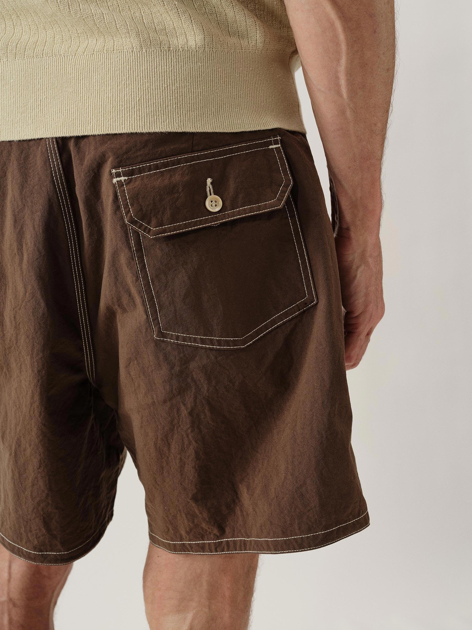 Brown Japanese Oxford Board Short Product Image