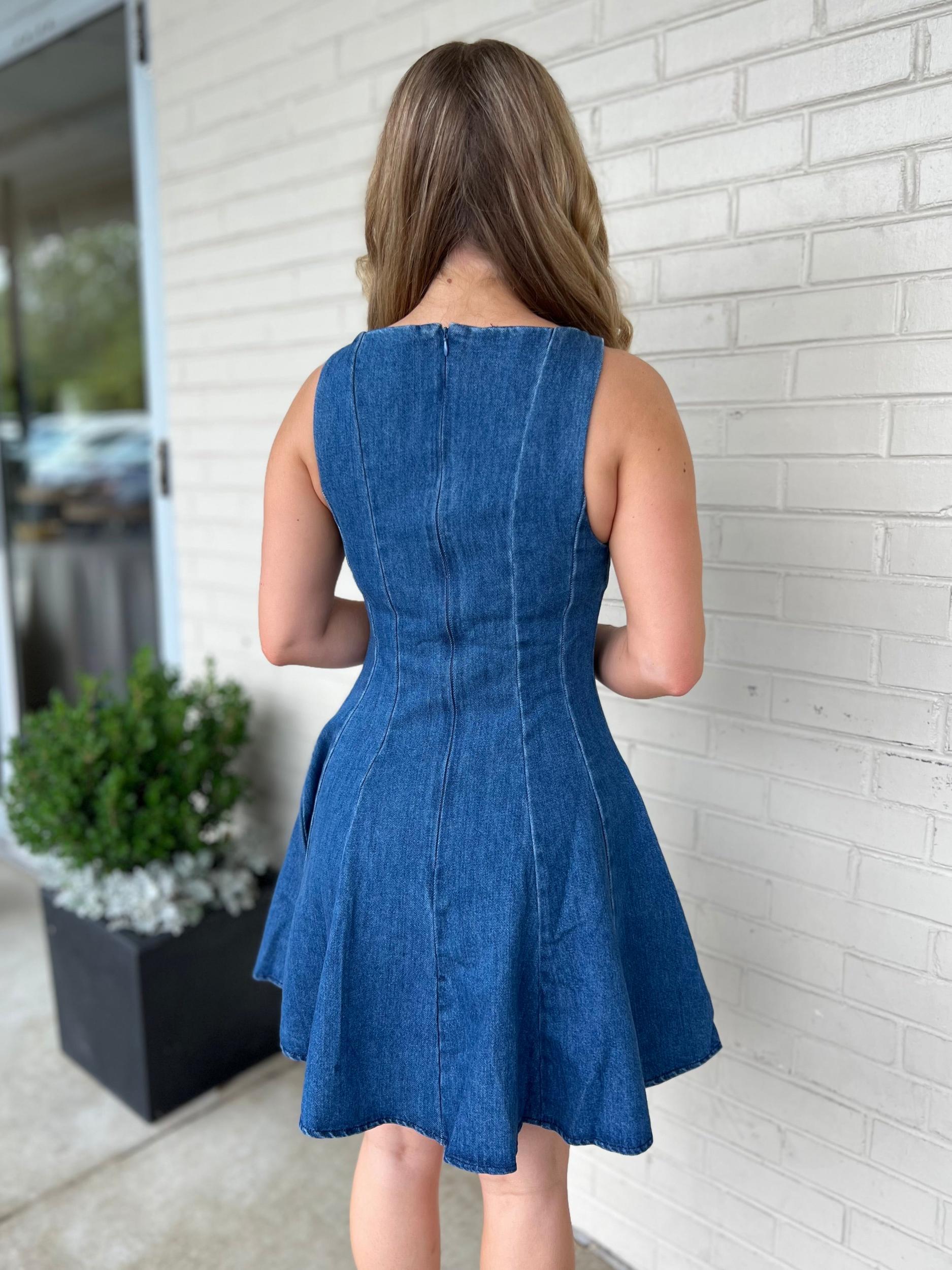 Celeste Sleeveless Denim Mini Dress Product Image