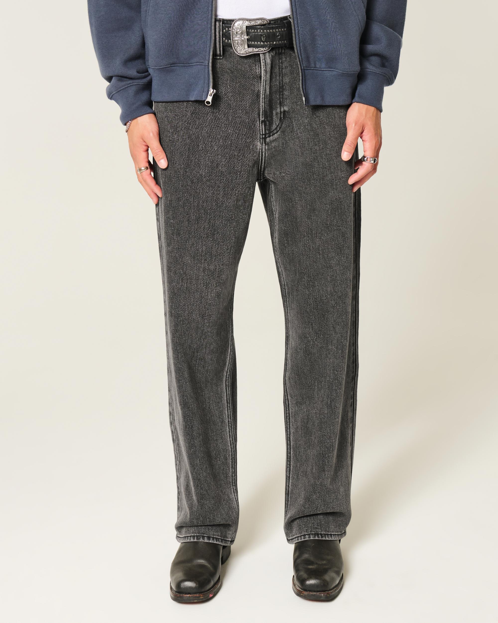 Washed Black Logo Graphic Baggy Jeans Product Image