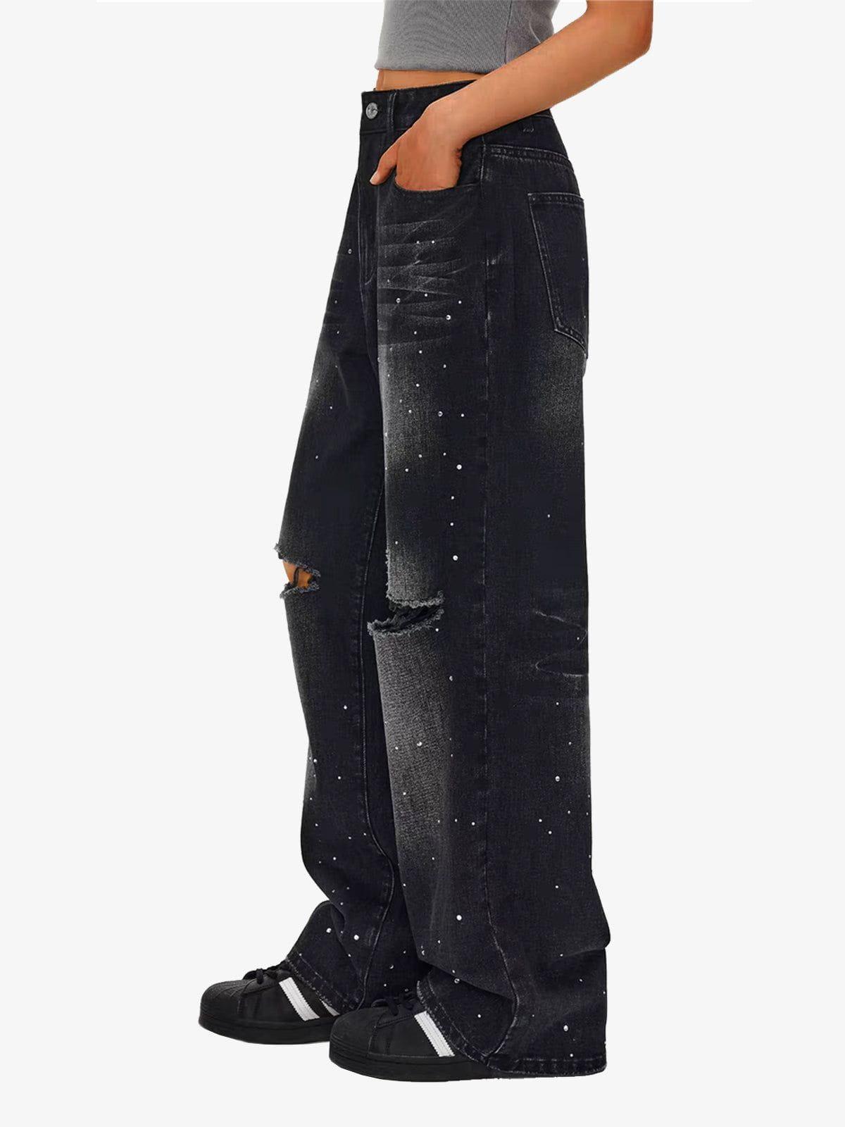 Aelfric Eden Rhinestone Baggy Jeans Product Image
