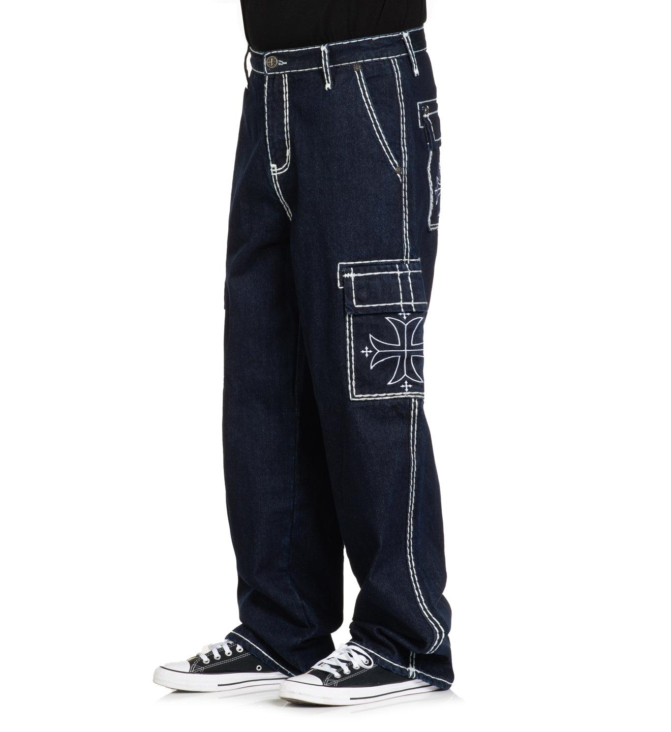 Wide Leg Cargo Jeans Male Product Image