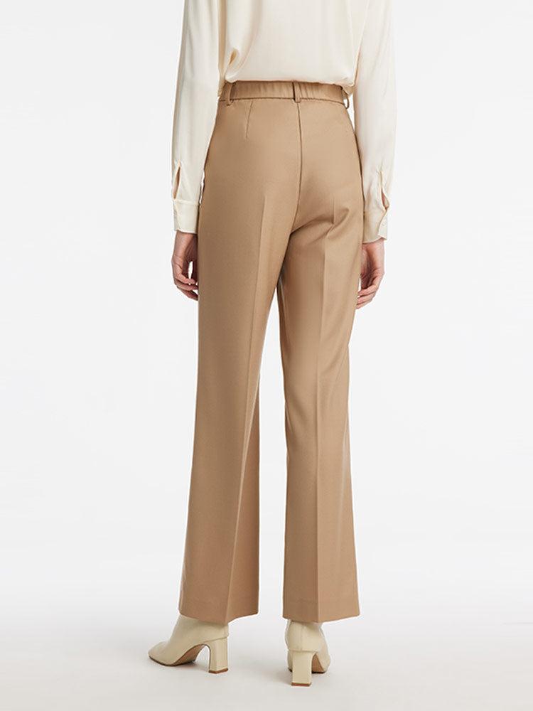 Worsted Wool Straight Women Pants Product Image