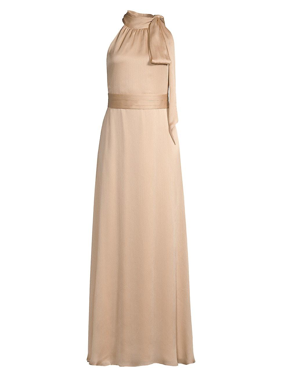 Womens Kayla Tie Halterneck Satin Gown Product Image