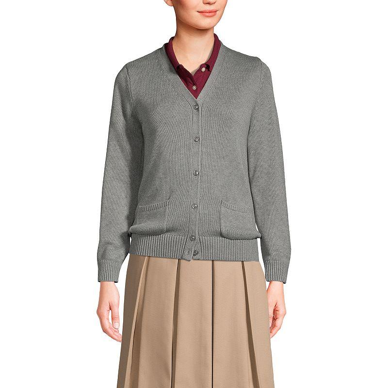 Women's Lands' End School Uniform Button Front V-Neck Cardigan Sweater,  Product Image