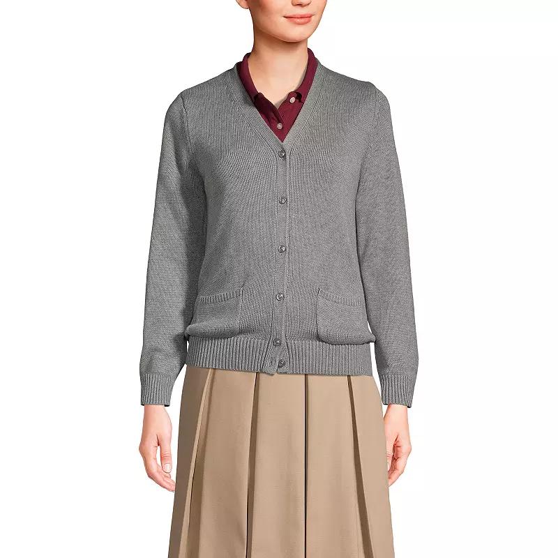 Women's Lands' End School Uniform Button Front V-Neck Cardigan Sweater,  Product Image