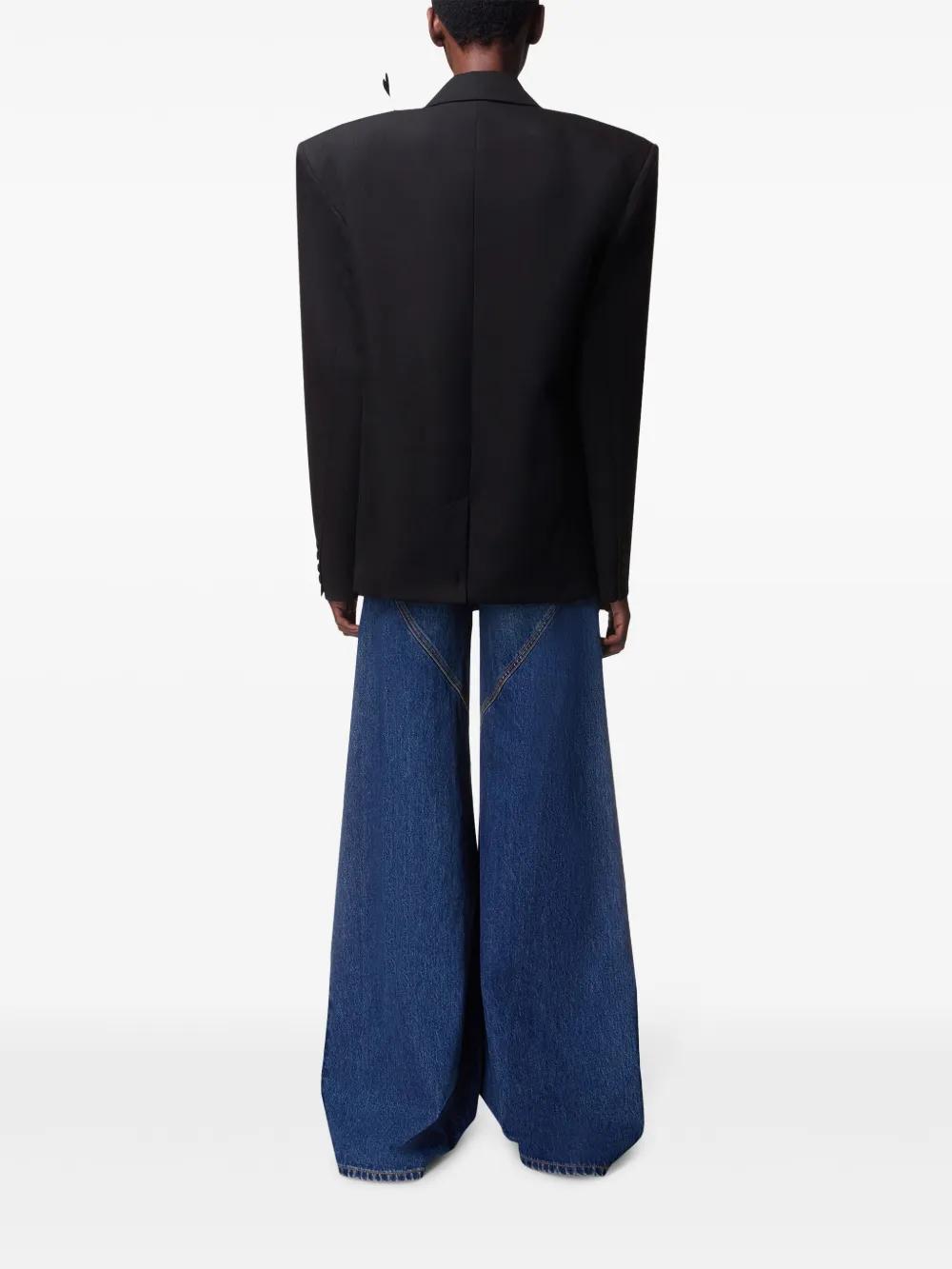 Crystal Heart Charm wide-leg jeans Product Image