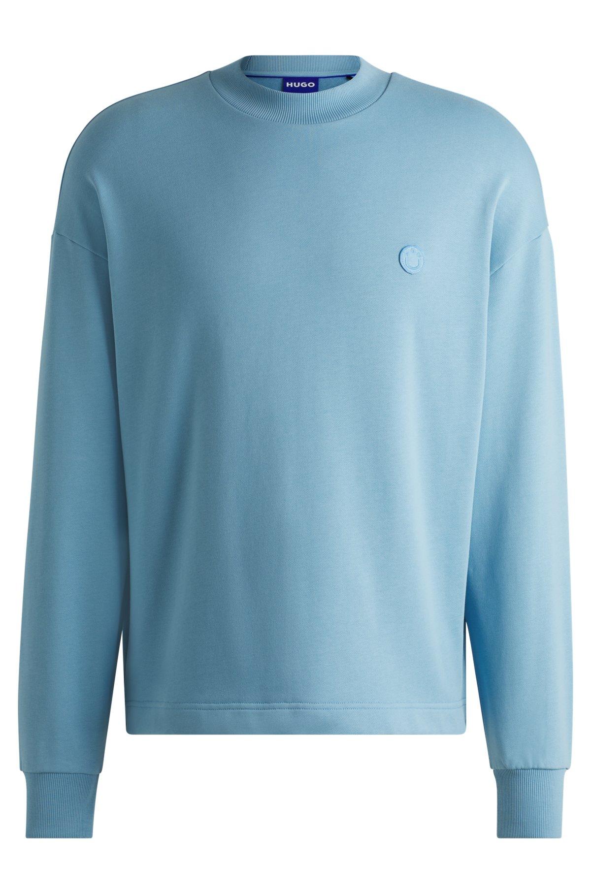 Cotton-terry sweatshirt with Happy HUGO Product Image