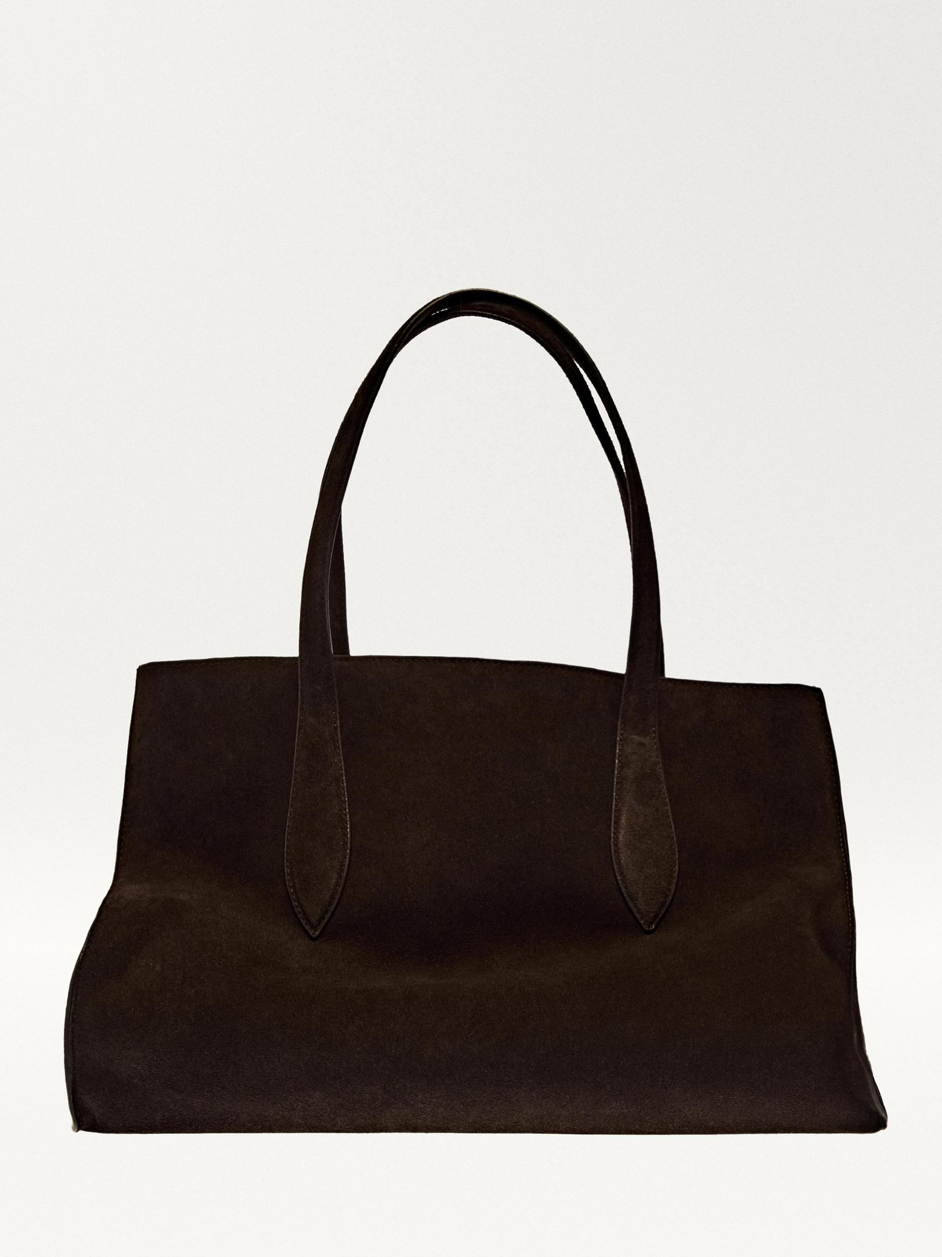 Split suede maxi tote bag Product Image