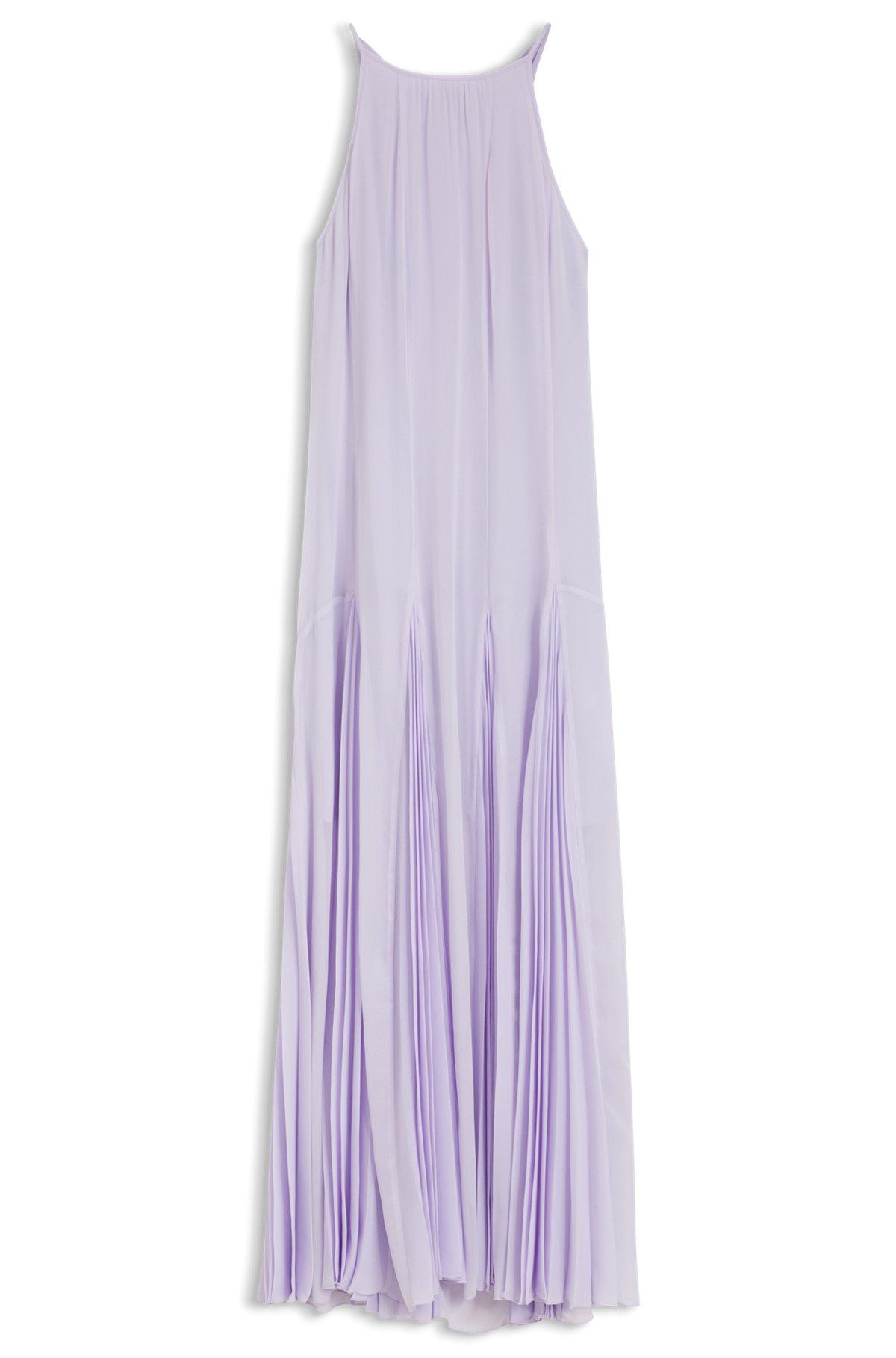 Sleeveless dress with plissé skirt inserts Product Image