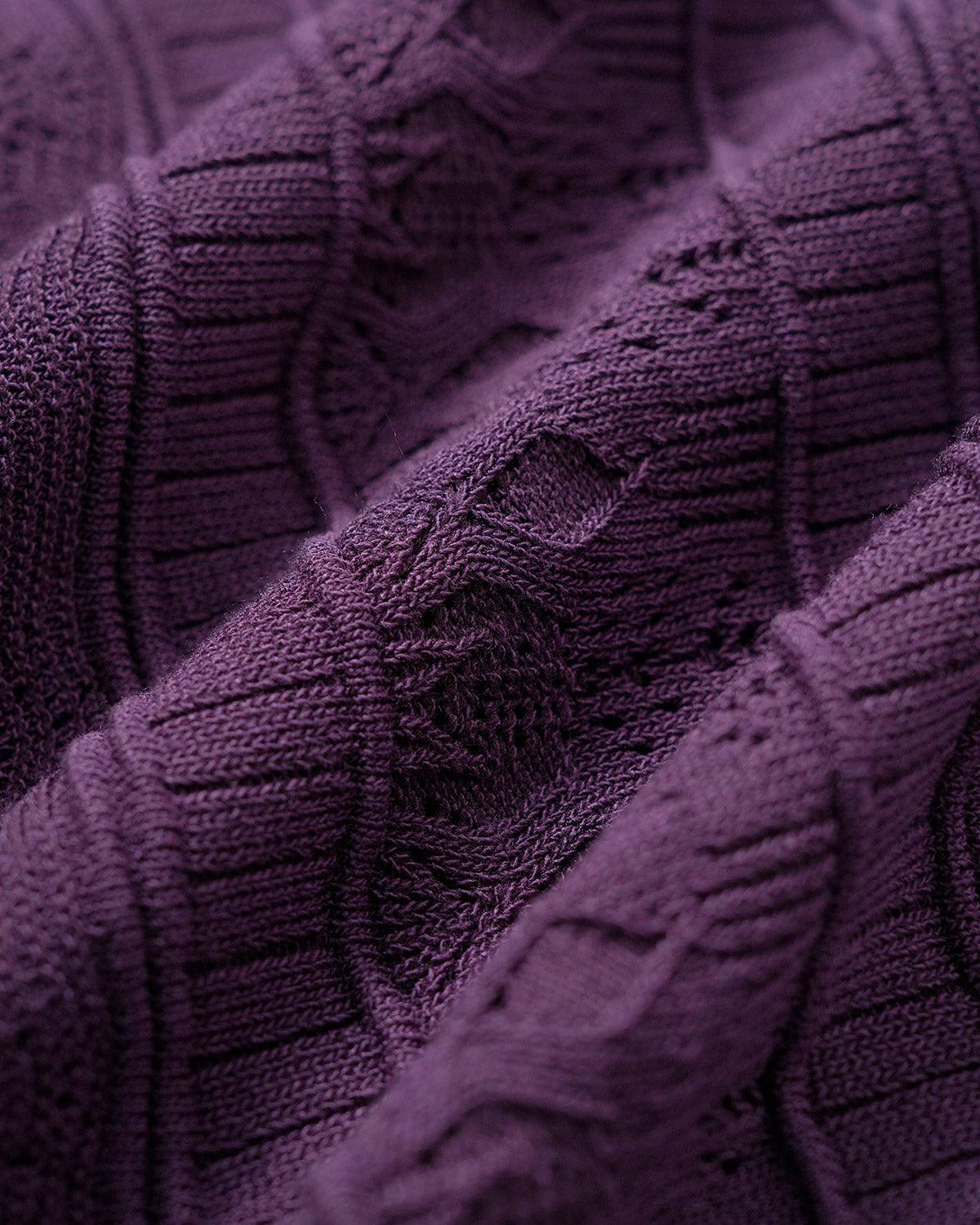 Purple Textured Slim Knit Tee Product Image