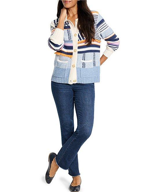 NIC + ZOE Pattern Play Point Collar Neck Long Sleeve Cardigan Product Image
