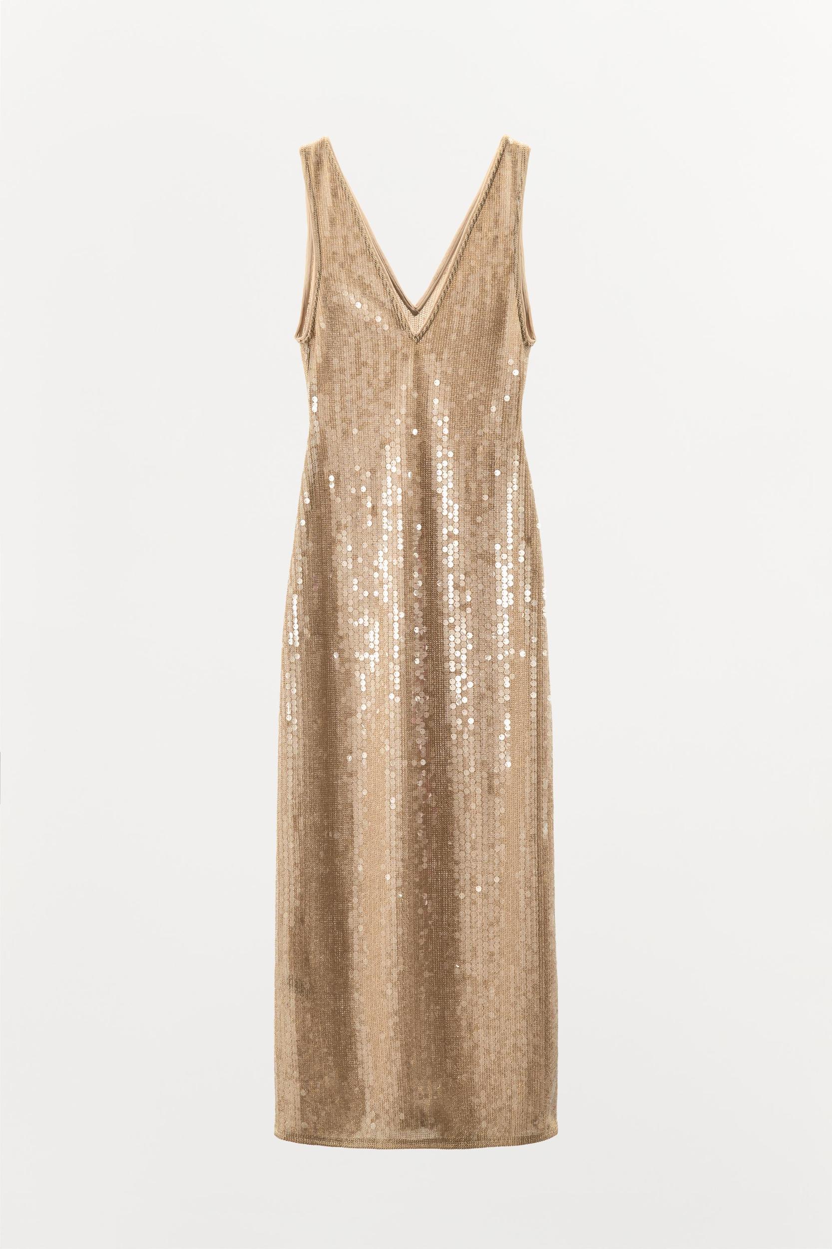 METALLIC THREAD AND SEQUIN DRESS Product Image