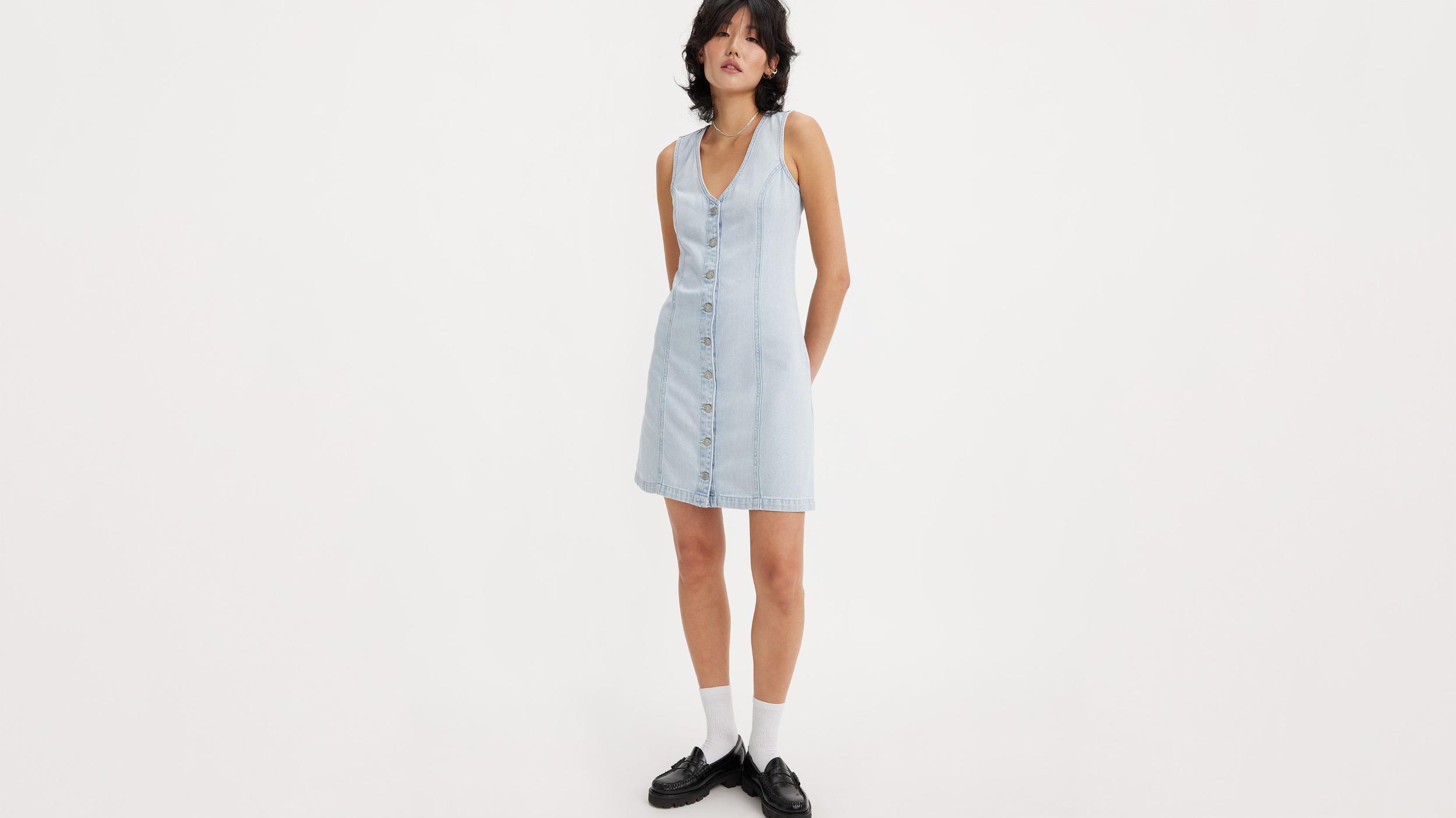 Thora Denim Mini Dress Product Image