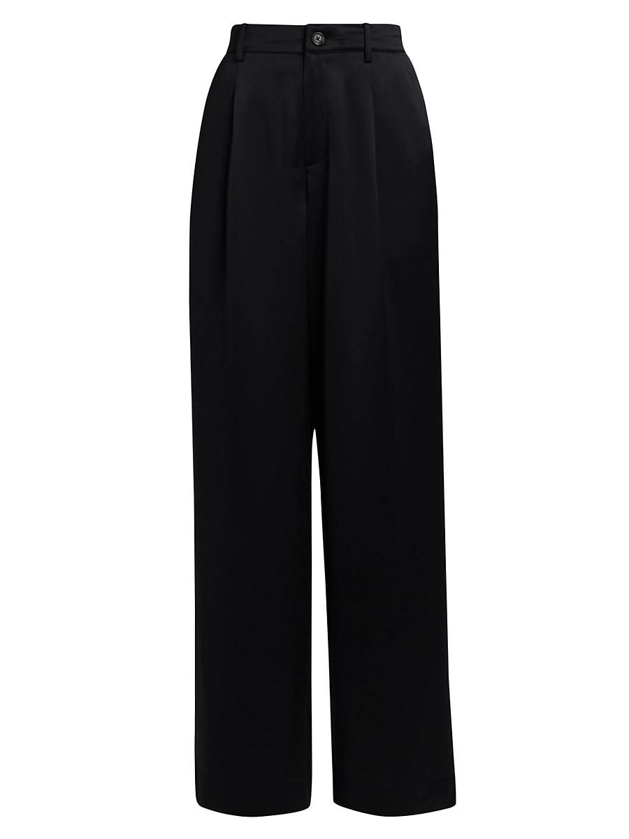 Womens Noura Satin High-Rise Wide-Leg Pants Product Image