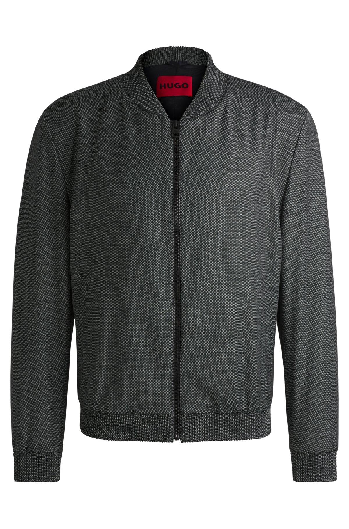 Slim-fit jacket in micro-patterned birdseye cloth Product Image