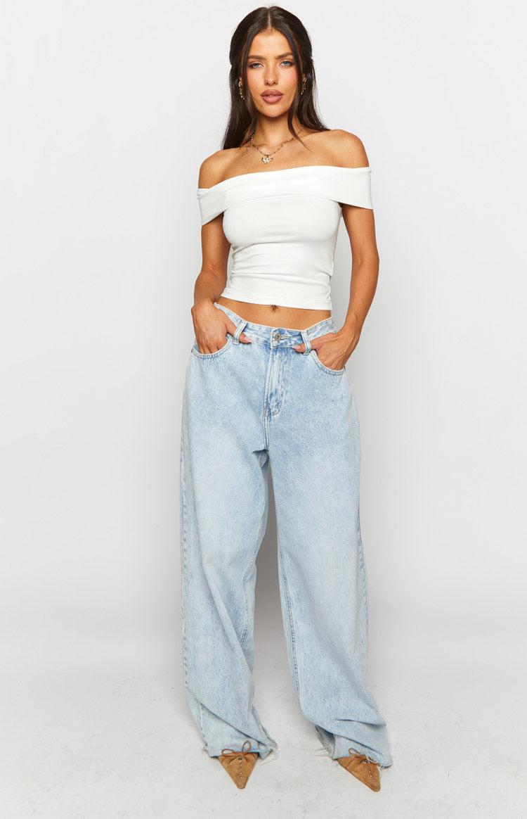 Paige Off Shoulder White Top Product Image