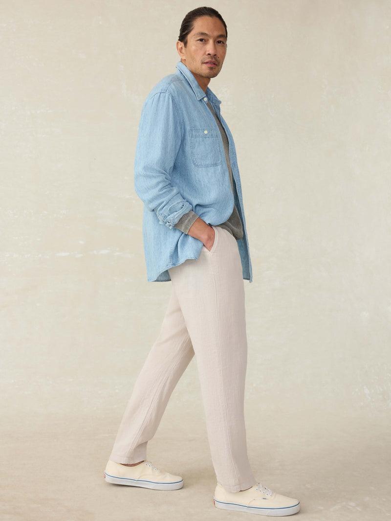 Linen Drawstring Pant - Weathered Sand Product Image