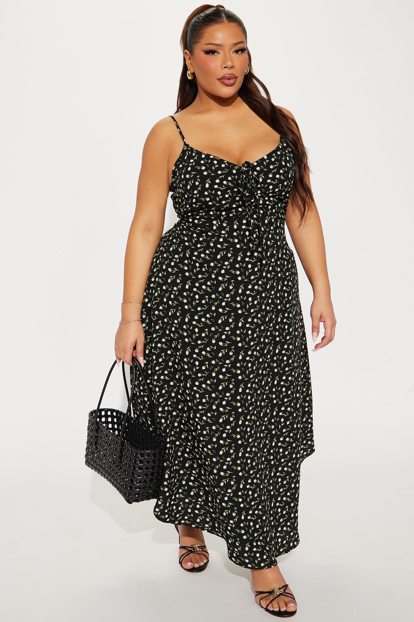 Lisa Floral Midi Dress - Black/combo Product Image