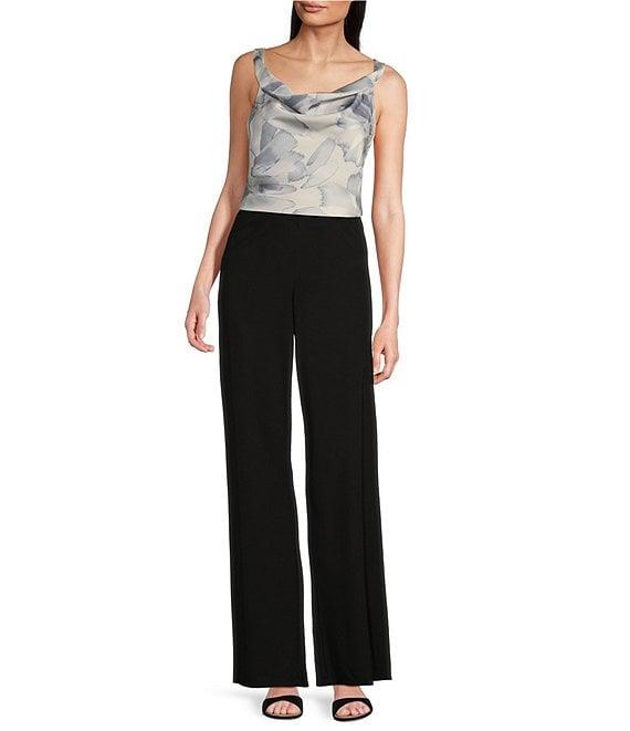 Donna Karan Printed Charmeuse Cowl Neck Twisted Strap Tank Product Image