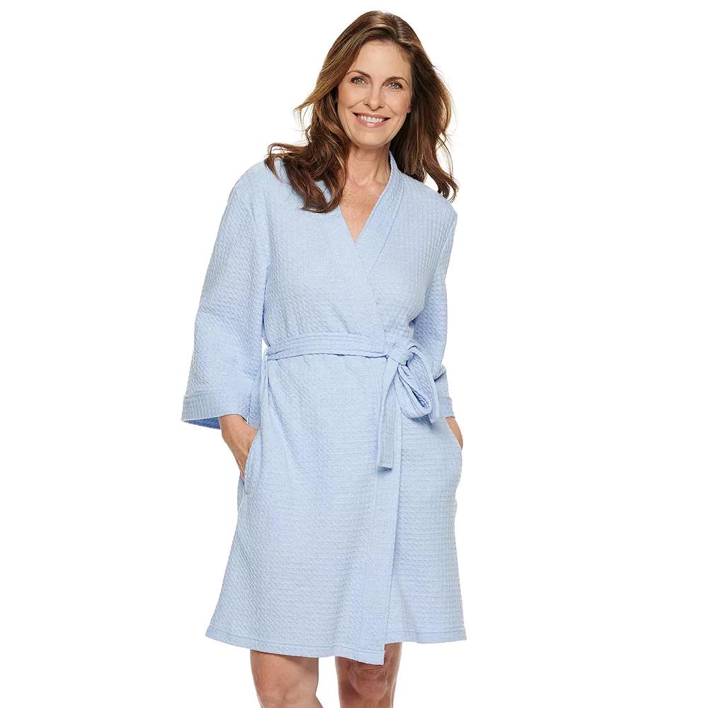 Women's Croft & Barrow® Waffle Texture Robe, Size: XL, Chambray Blue Product Image