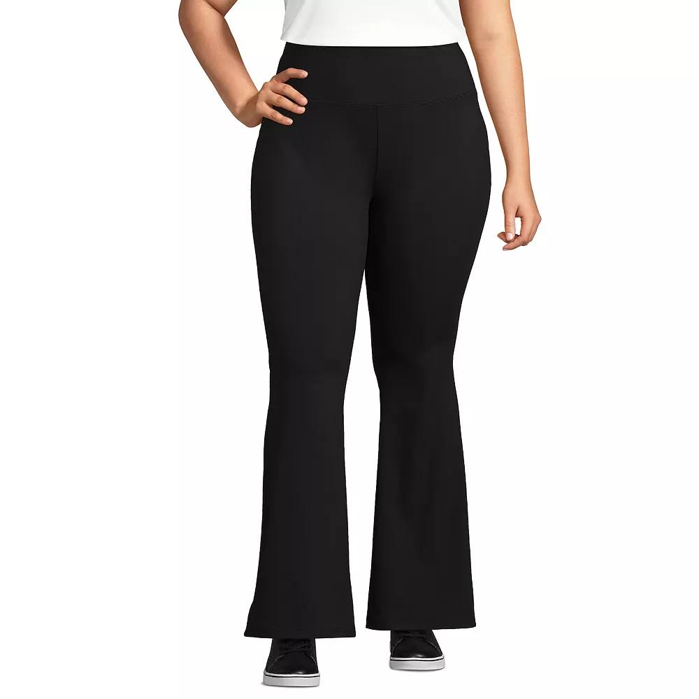 Plus Size Lands' End High-Rise Slim Flare Active Pants, Women's, Size: 3XL, Black Product Image