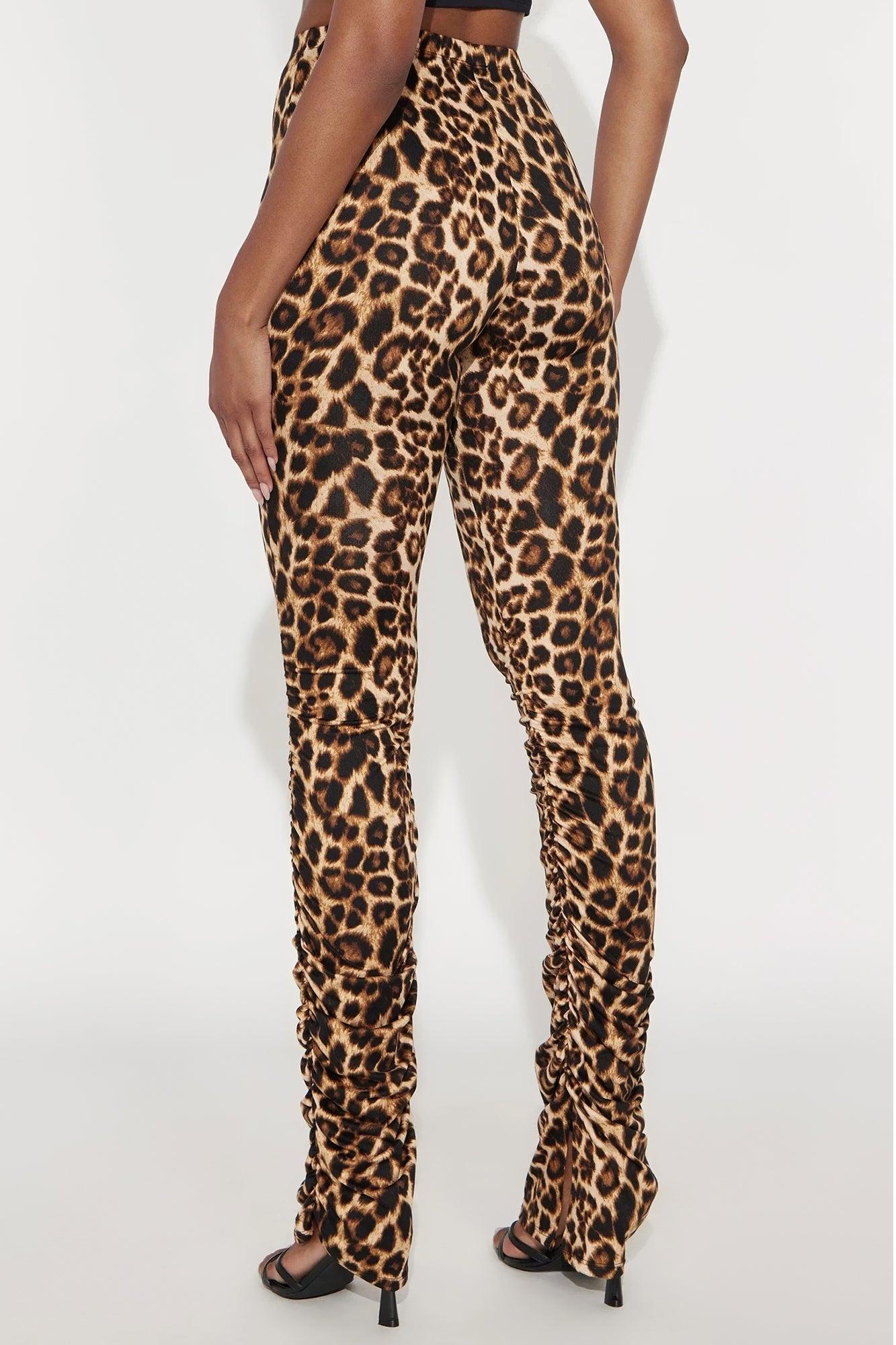 Labeled Leopard Stacked Skinny Pant - Leopard Female Product Image