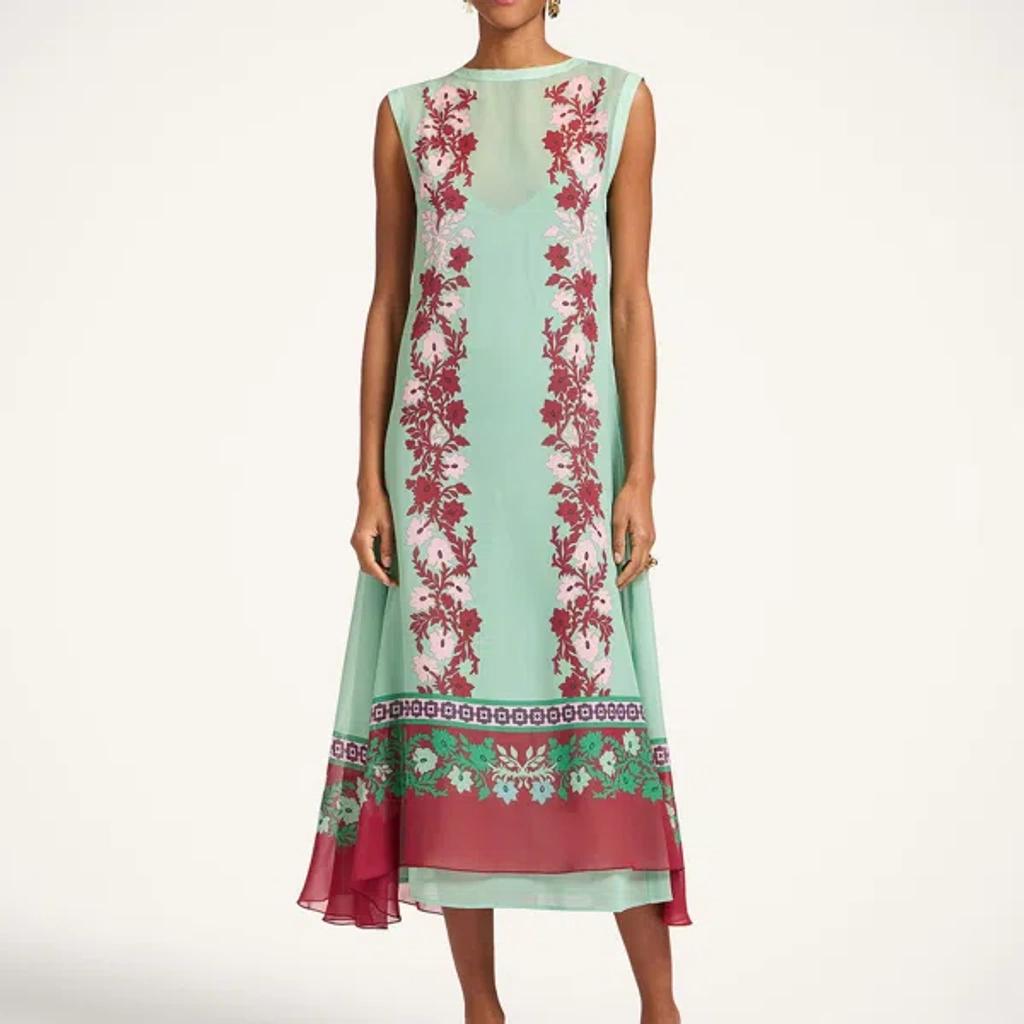 LA DOUBLEJ Silk Chiffon Printed Maxi Dress In Multi Product Image