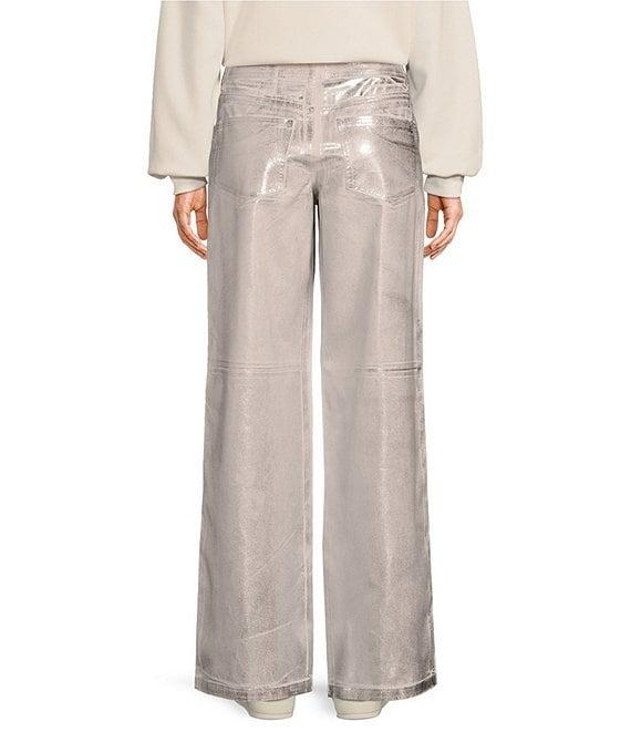 GB Foiled Coated Straight Leg Pants Product Image