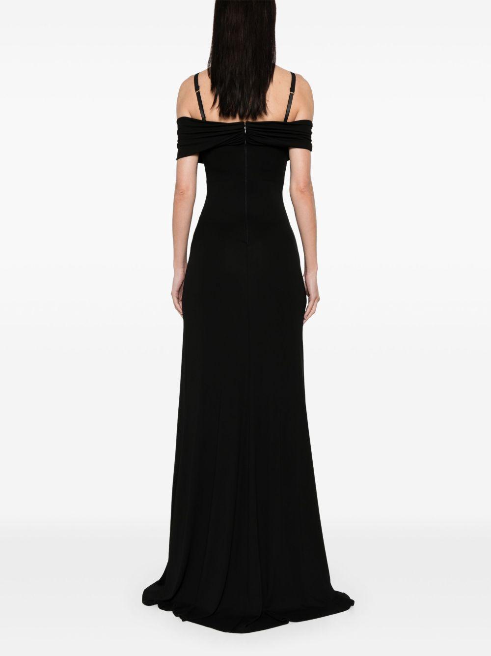 corset-style crepe maxi dress Product Image