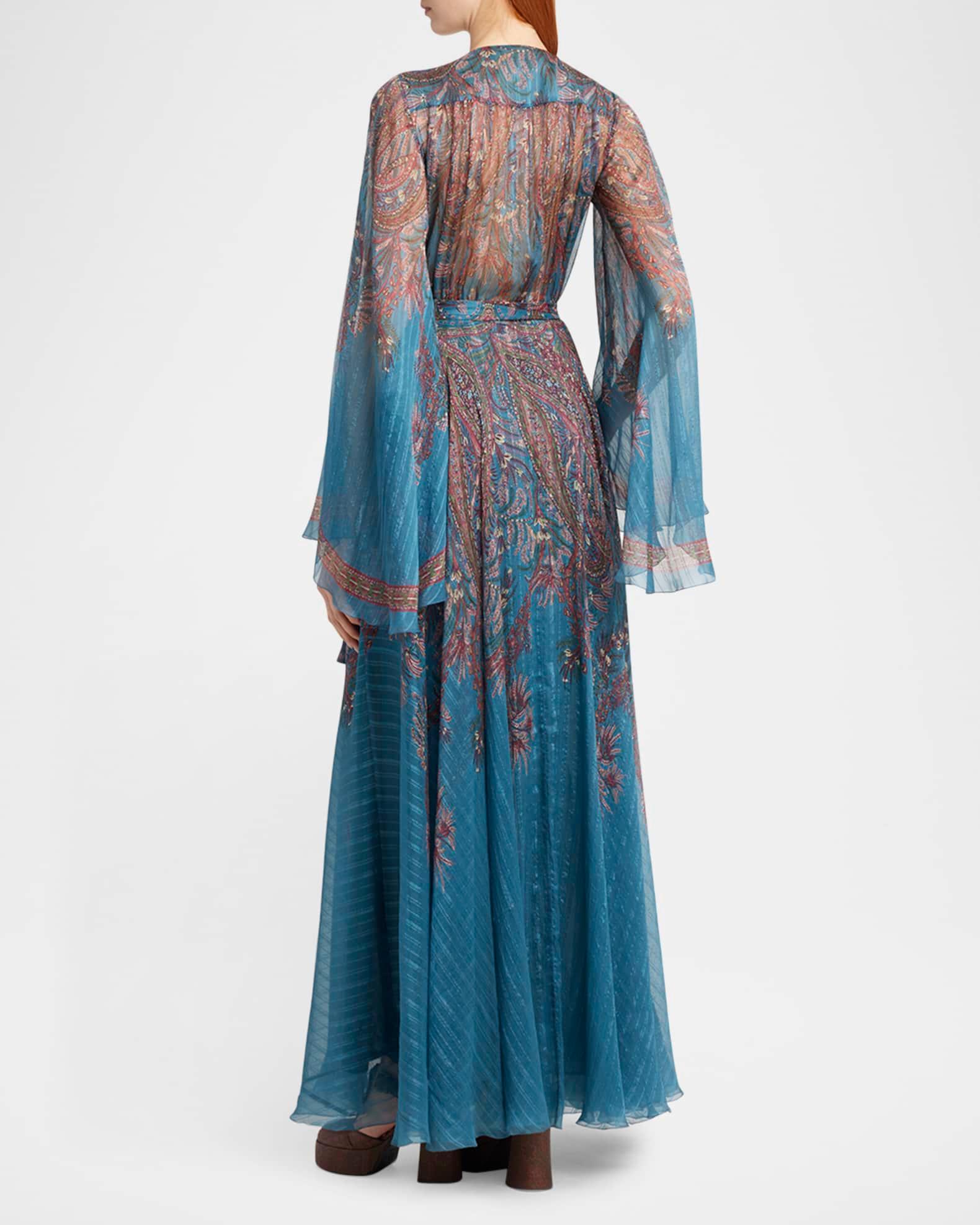 Floral Paisley Silk Boho Gown Product Image