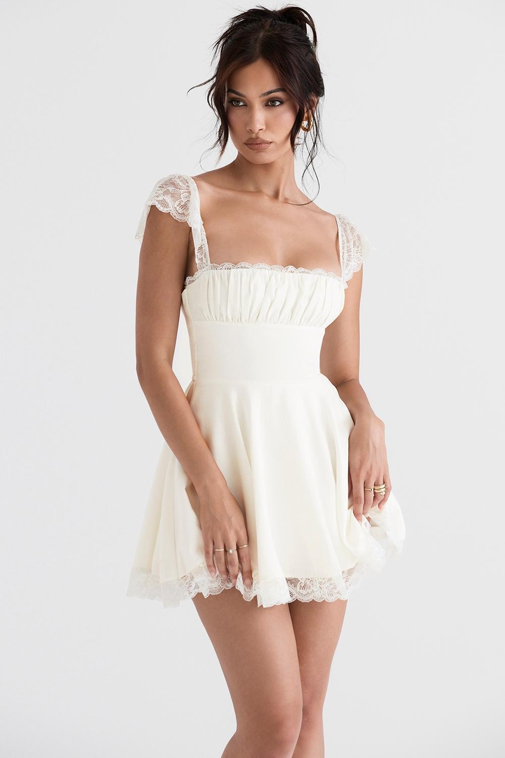 Kaia  ivory a-line mini dress Product Image