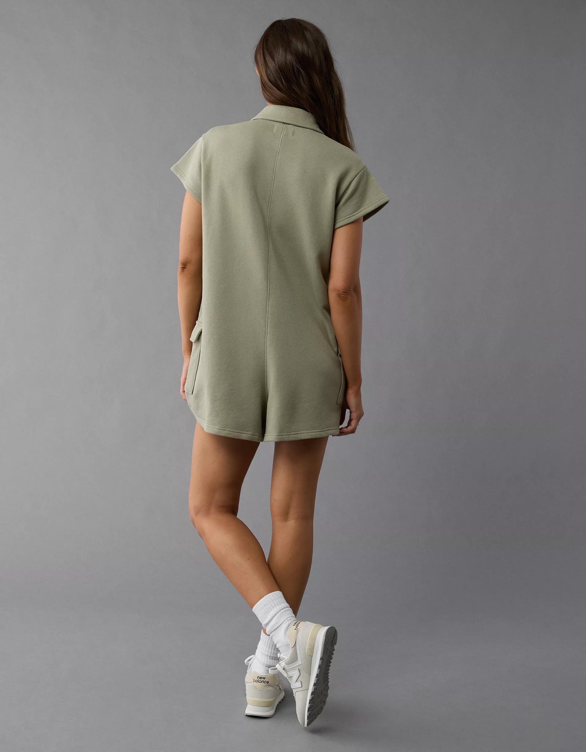 AE Button-Up Cargo Romper Product Image
