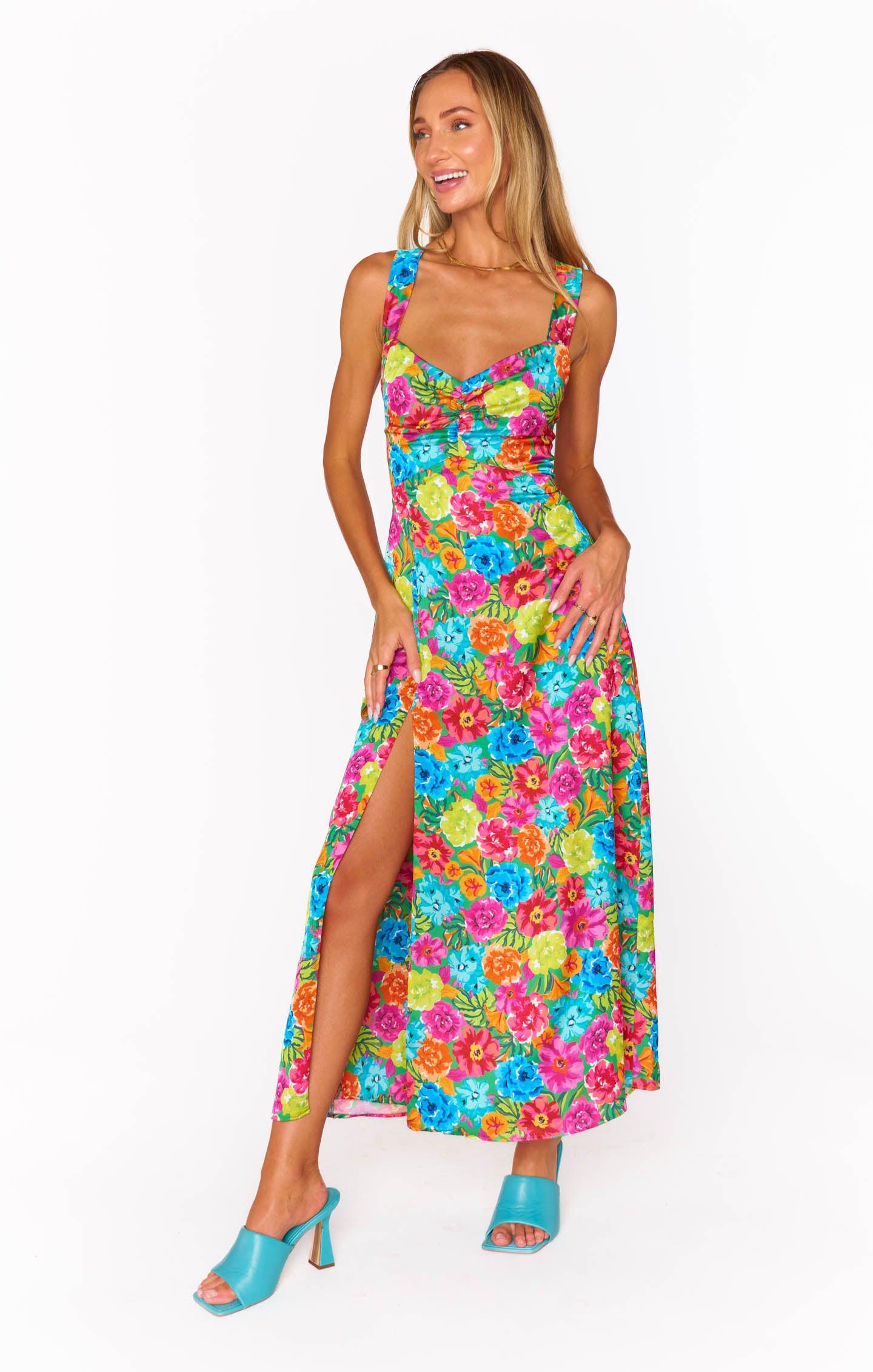 Mina Midi Dress ~ Bright Floral Soiree Product Image