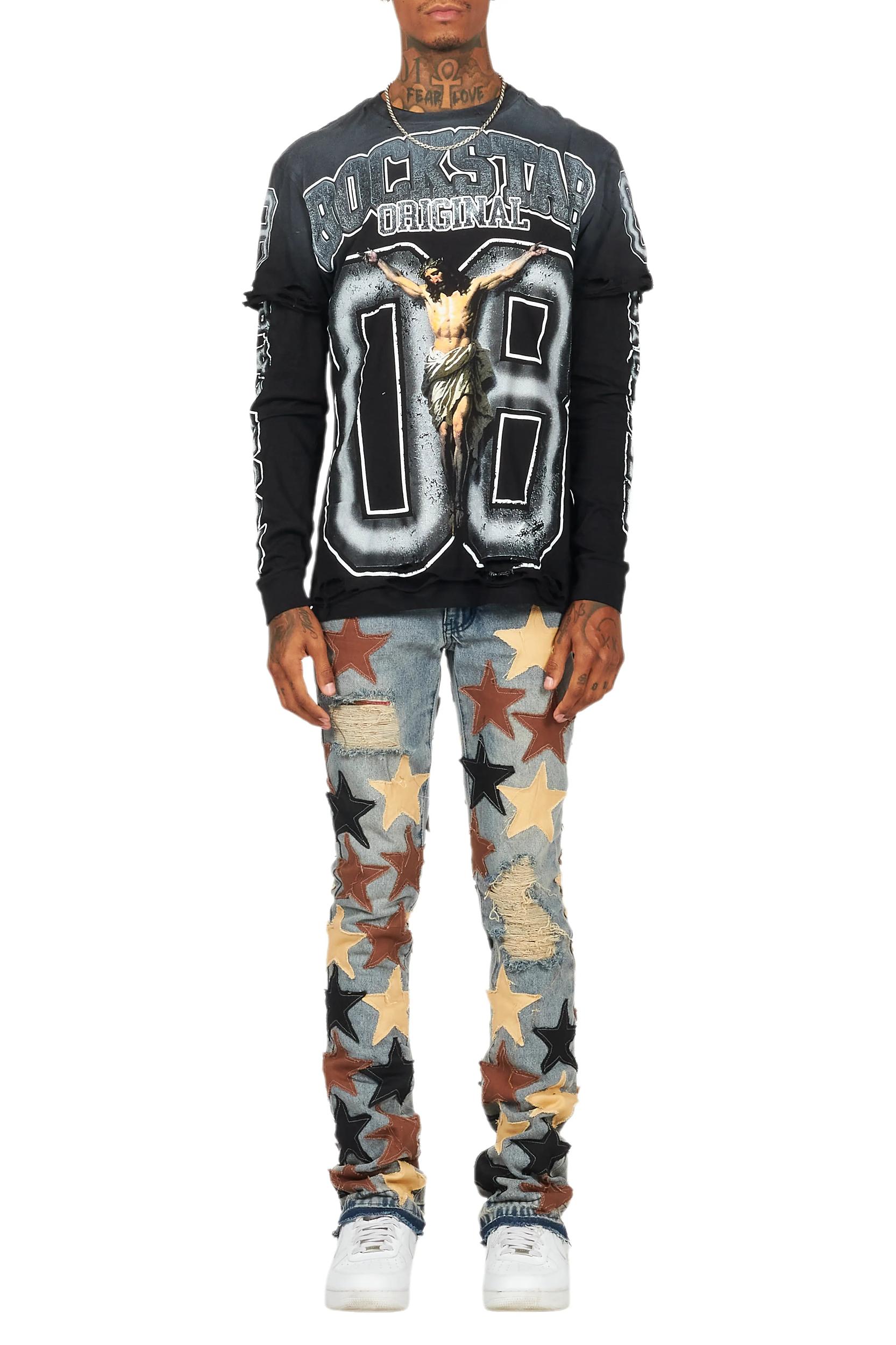 StarLane Tint Stacked Flare Jean Male Product Image