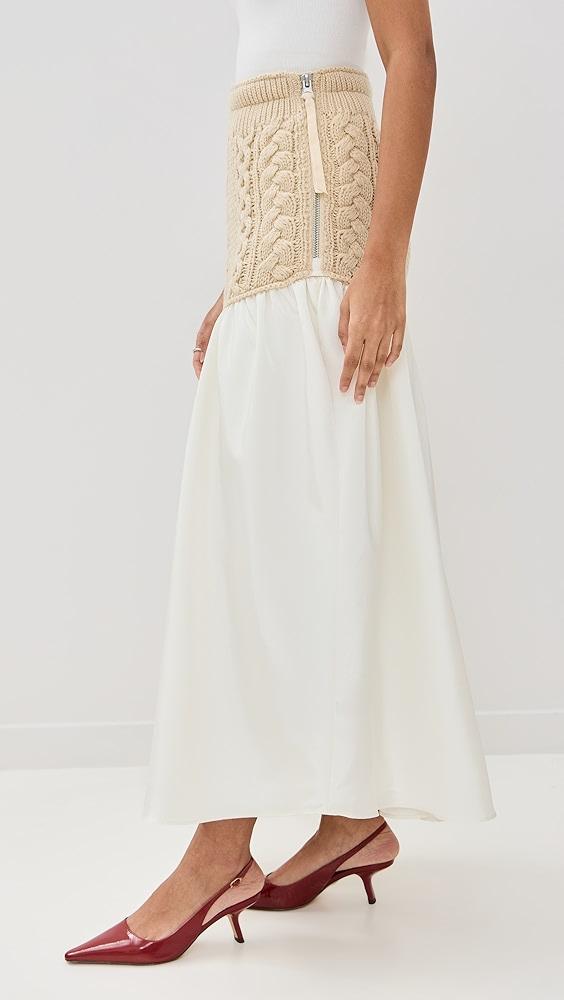 Lingua Franca Mekas Knit Combo Drop Waist Skirt | Shopbop Product Image
