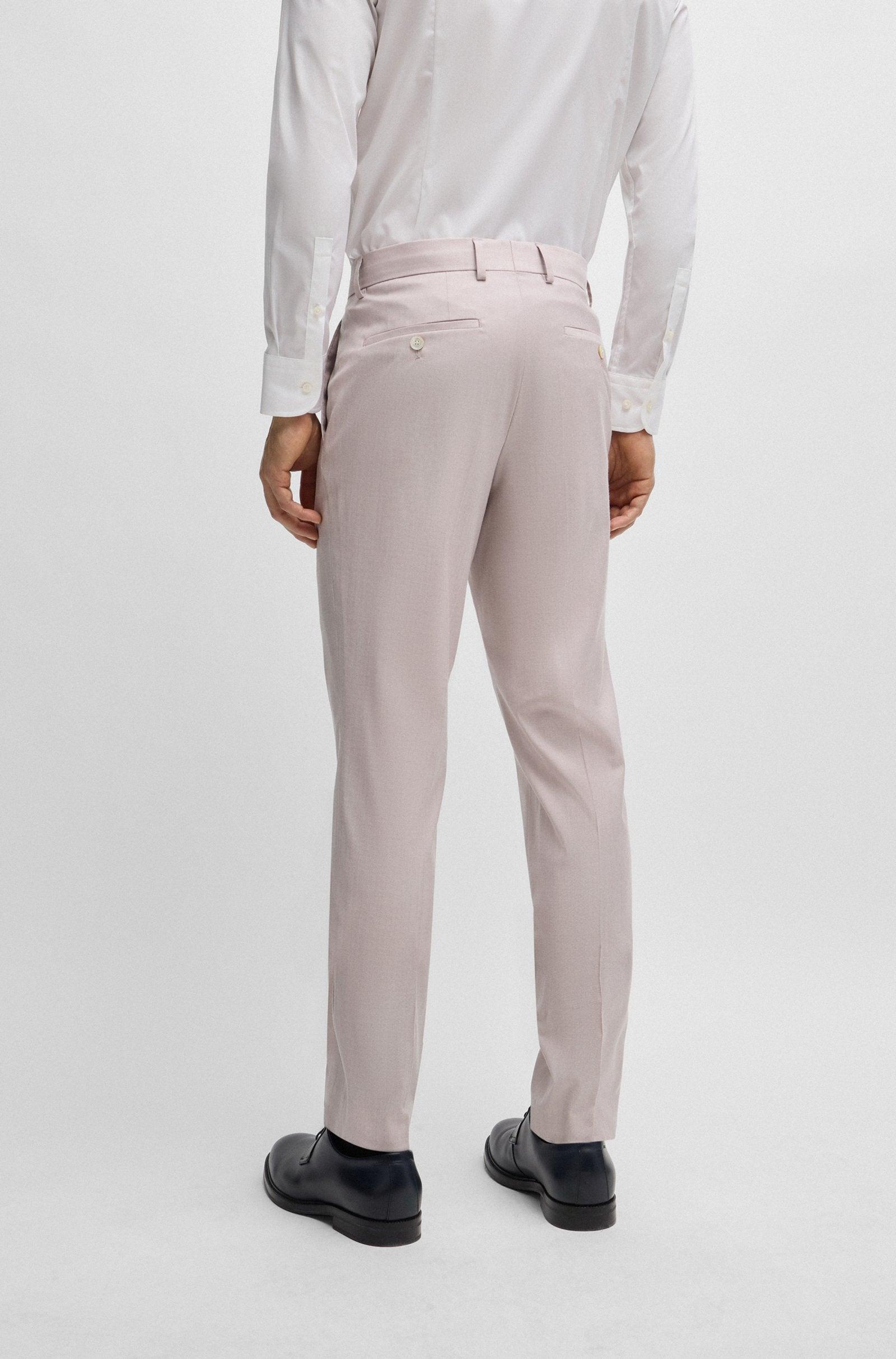 Boss SLIM-FIT Light Pink Suit In a Melange Wool Blend Product Image