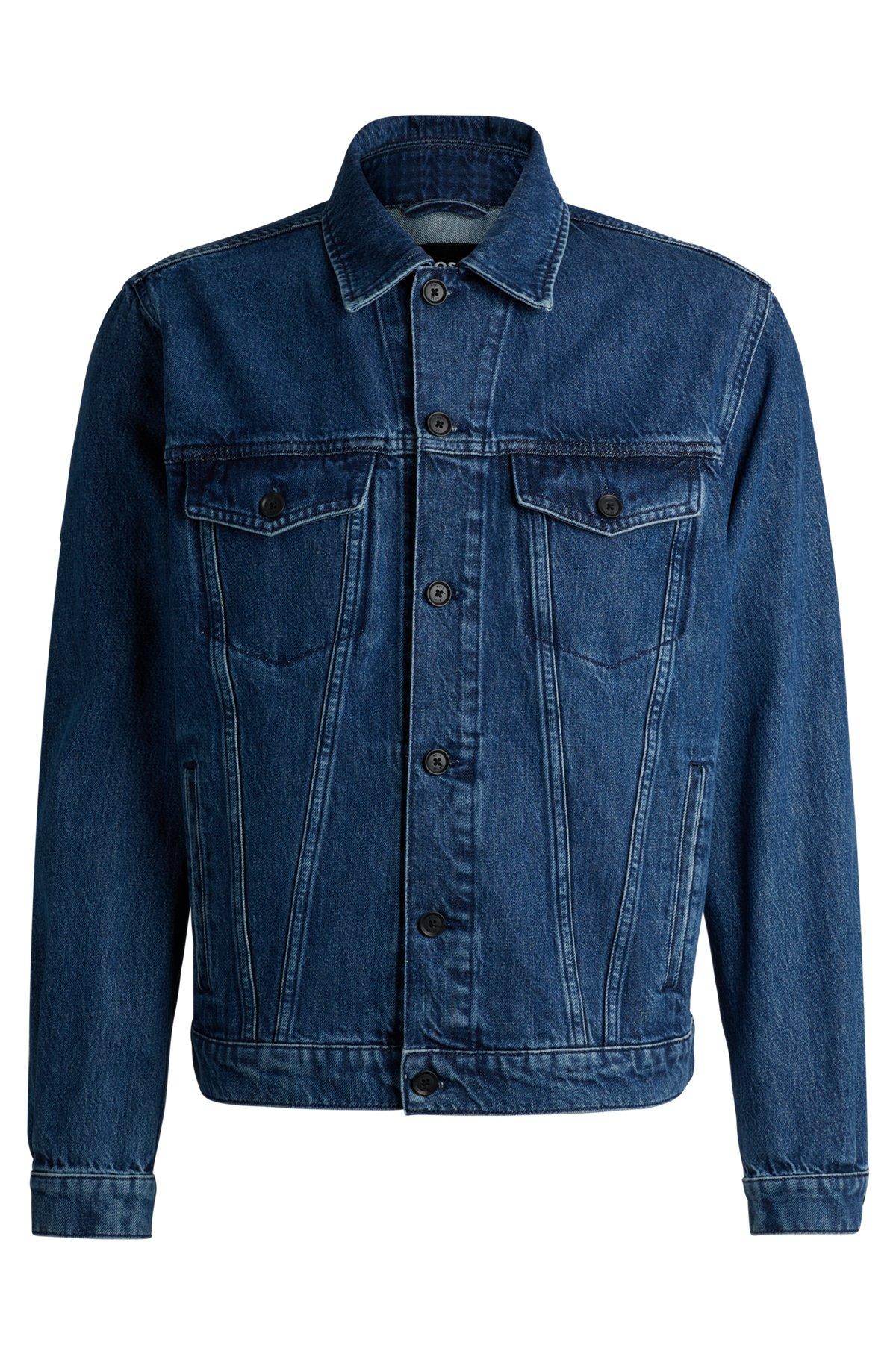 Regular-fit jacket in blue rigid denim Product Image