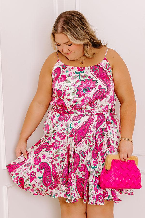 Seaside Splendor Floral Dress in Hot Pink Curves Product Image