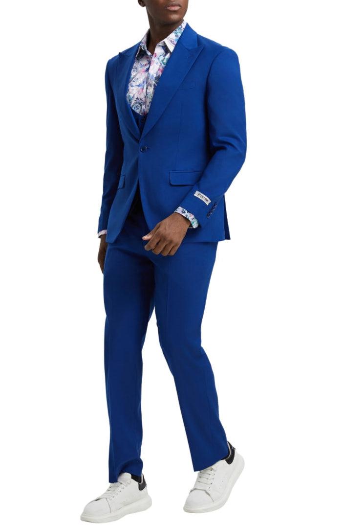 Stacy Adams - Indigo 3 Piece Hybrid Fit Suit With Expandable Waist Band Product Image