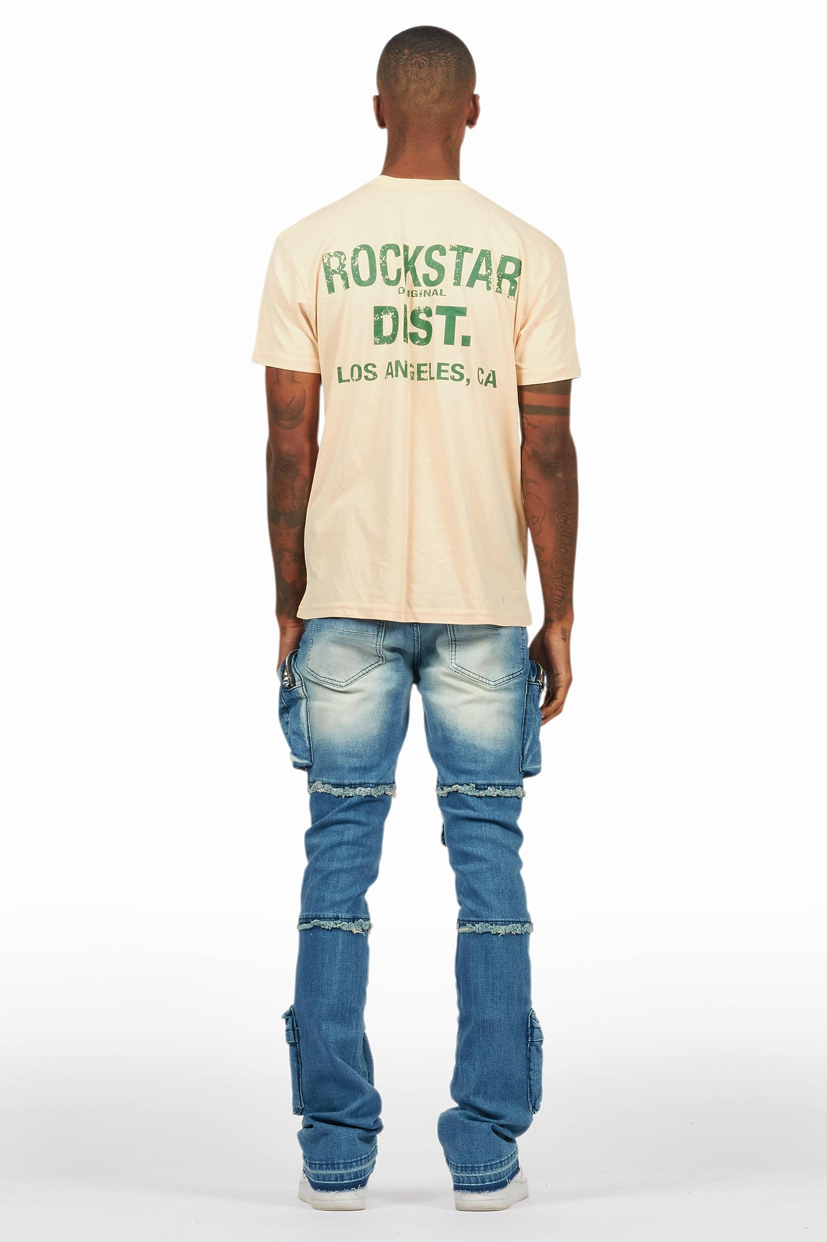 Shift Dirty Blue Stacked Flare Jean Male Product Image