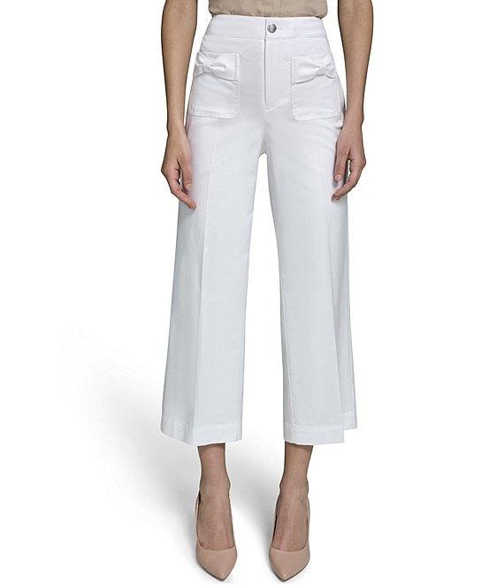 KARL LAGERFELD PARIS Bow Pocket Wide Leg Pants Product Image