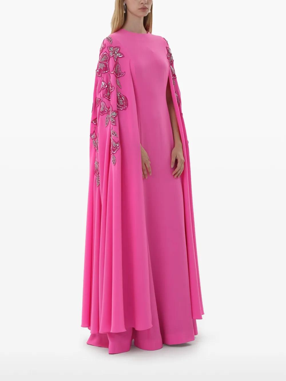 floral-embroidered crepe gown Product Image