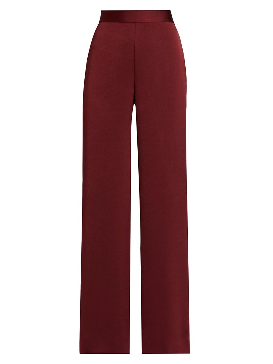 Womens Satin Wide-Leg Pants Product Image