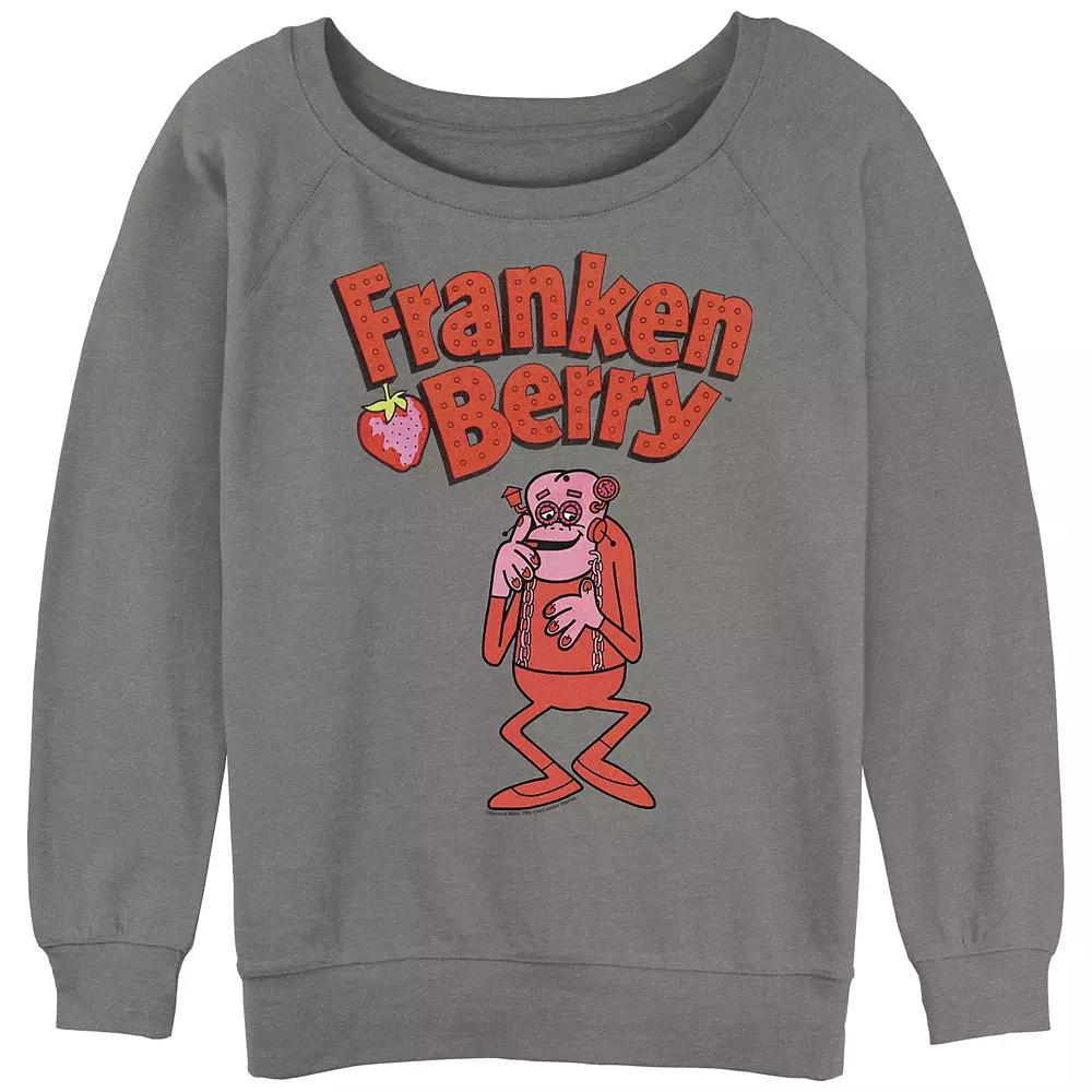 Juniors' Franken Berry Logo Slouchy Terry Graphic Pullover, Women's,  Product Image