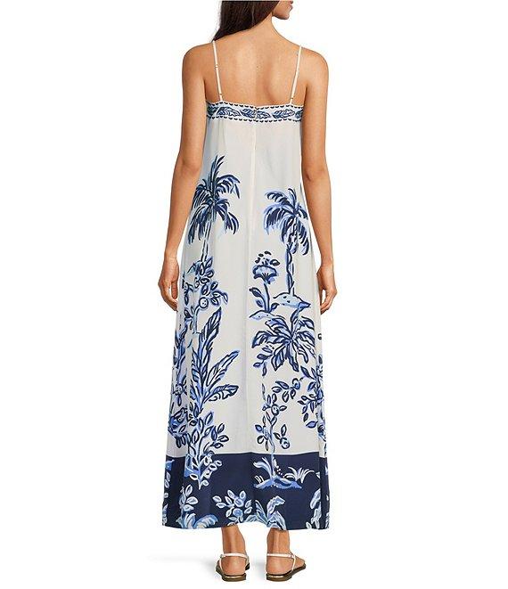 Lilly Pulitzer Jesslyn Silk Square Neck Sleeveless Maxi Slip Dress Product Image