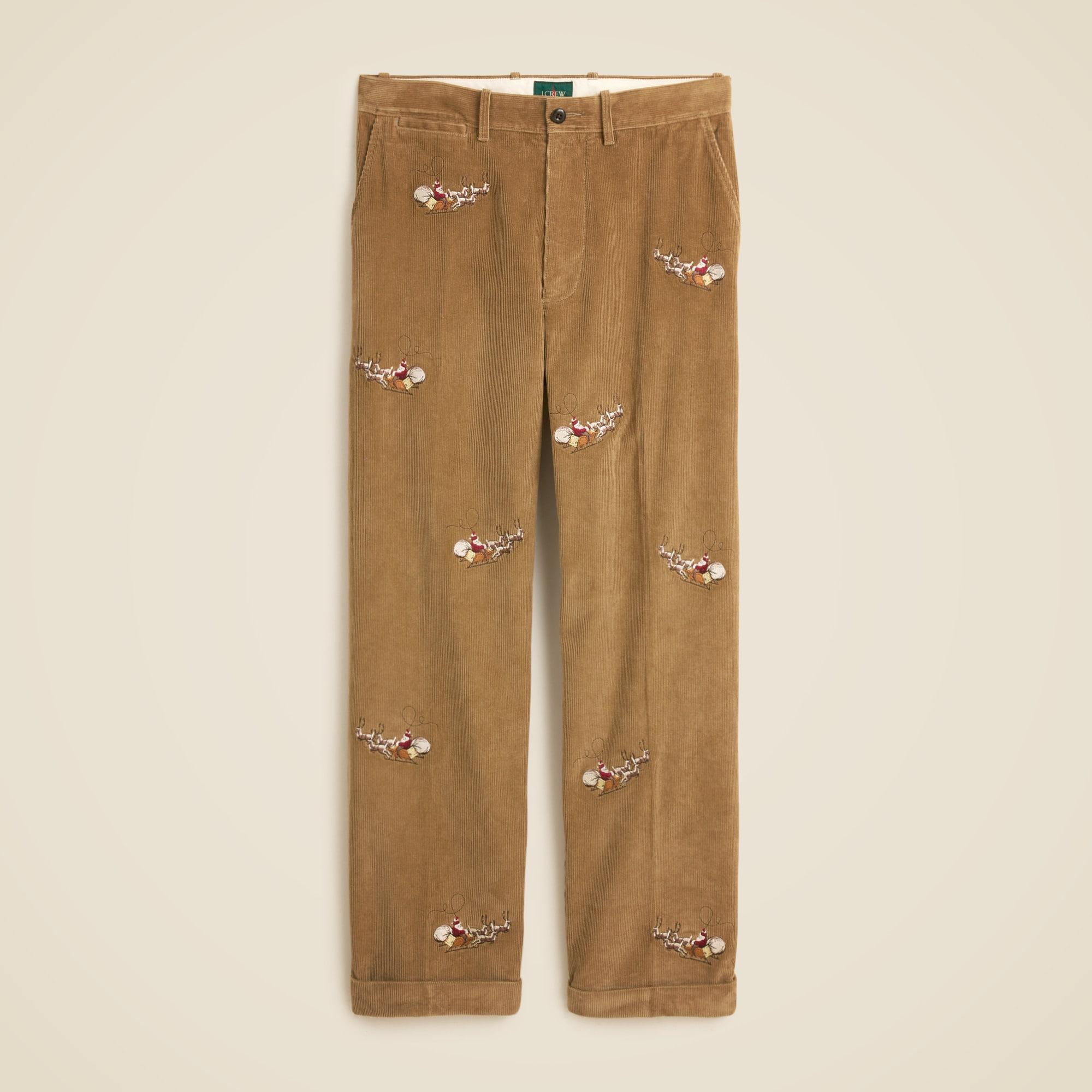 Relaxed-fit corduroy pant with Santa embroidery Product Image
