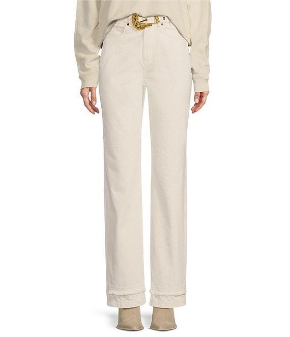 Le' AL.X Denim Built-In Western Belt High Rise Straight Leg 5-Pocket Jeans Product Image