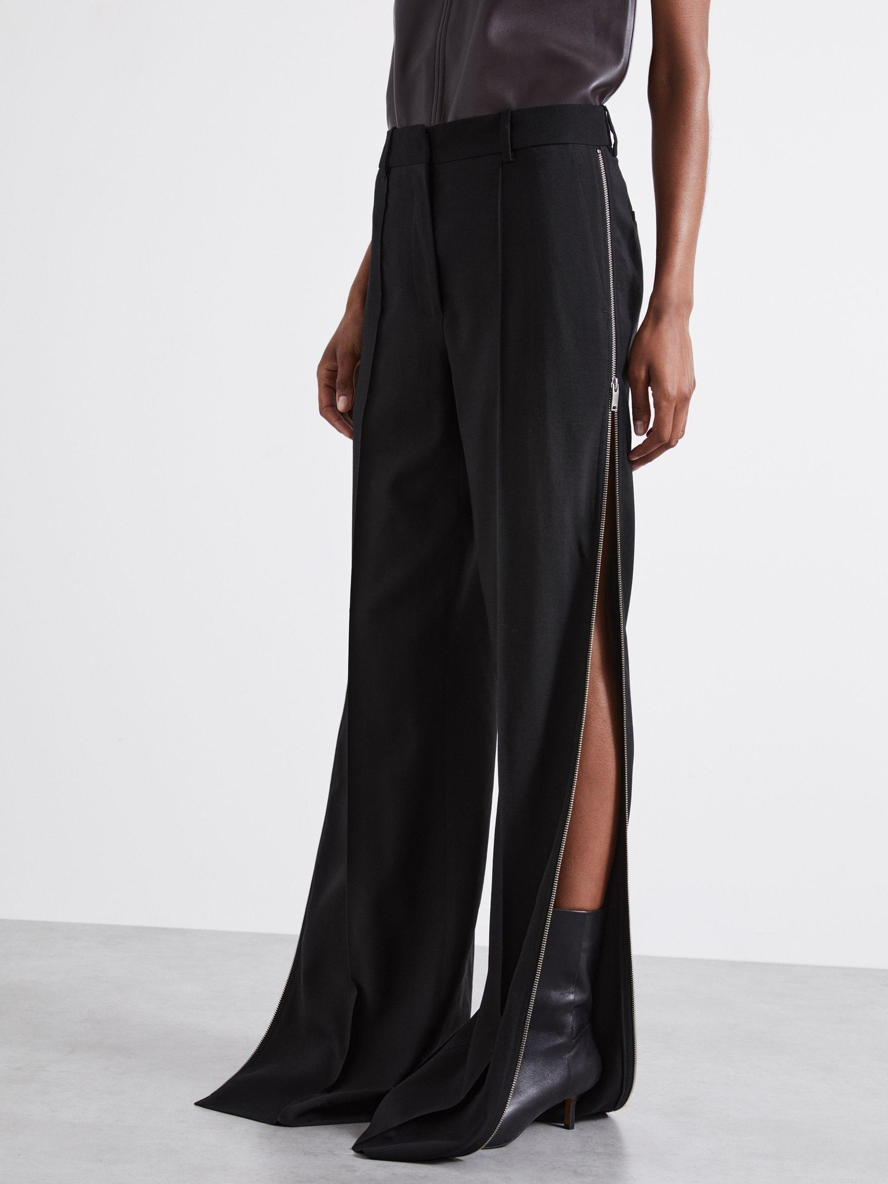 Atelier Virgin-Wool Zipped-Outseam Trousers in Black Product Image